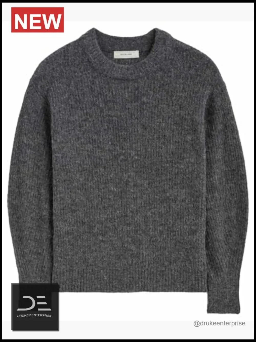 Alpaca Blend Crewneck Pullover Sweater Relaxed Fit